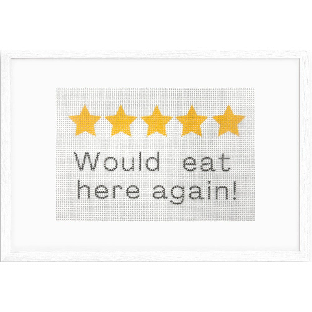 Kitchen Review funny needlepoint sign