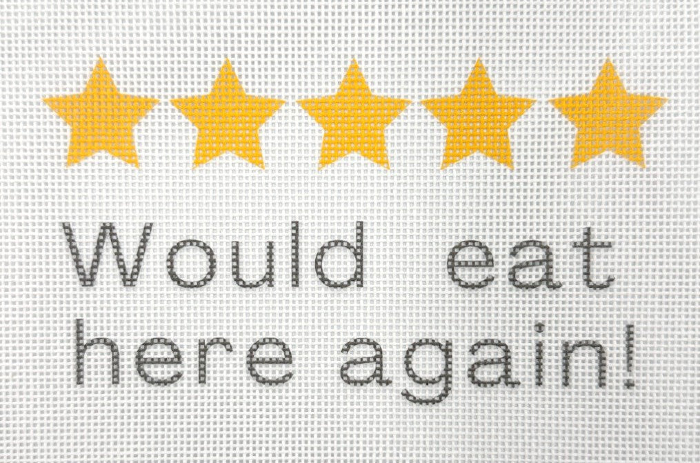 Kitchen Review funny needlepoint sign