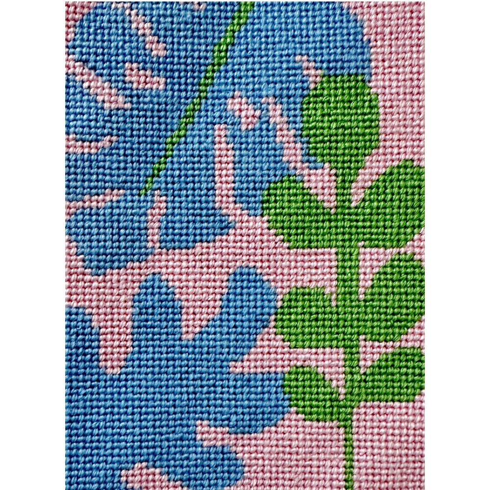 Leaf Me Alone beginner needlepoint kit with botanical motifs