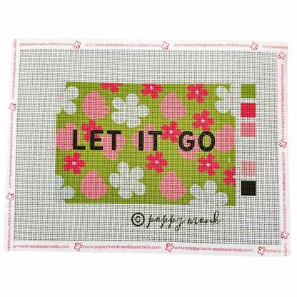 Let It Go modern needlepoint kit for relaxation and stress relief.