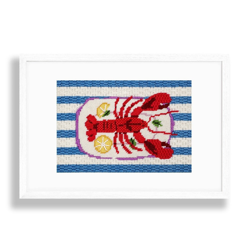 Seafood Duo Needlepoint Kit | Lobster &amp; Sardines