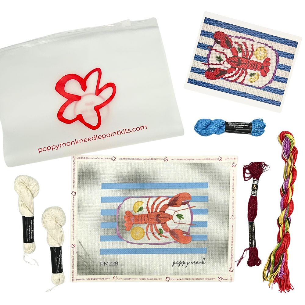 Seafood Duo Needlepoint Kit | Lobster &amp; Sardines