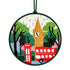London needlepoint design round ornament
