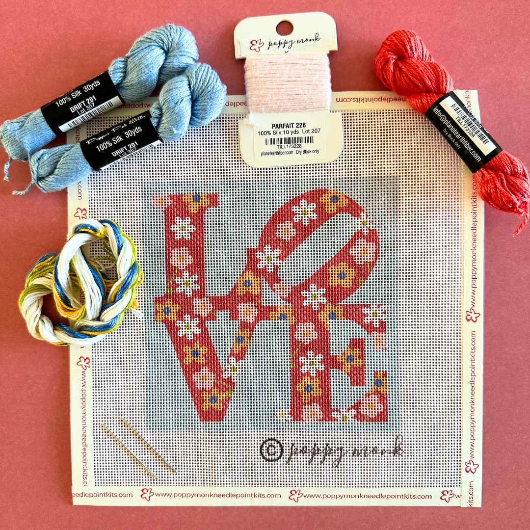 Love in Blooms needlepoint kit for Valentine&