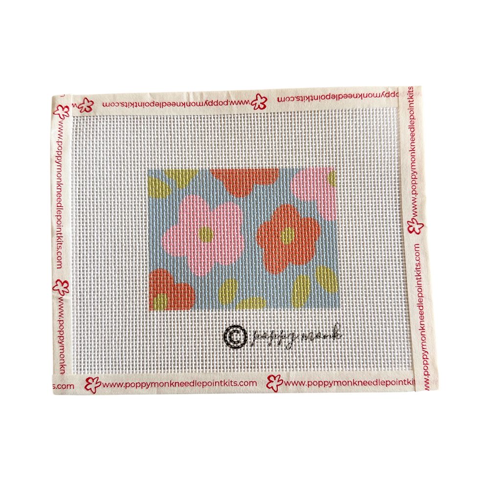 Floral patterned needlepoint canvas with &