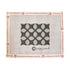 Patterned needlepoint canvas with geometric design on a white background, featuring Poppy Monk branding.