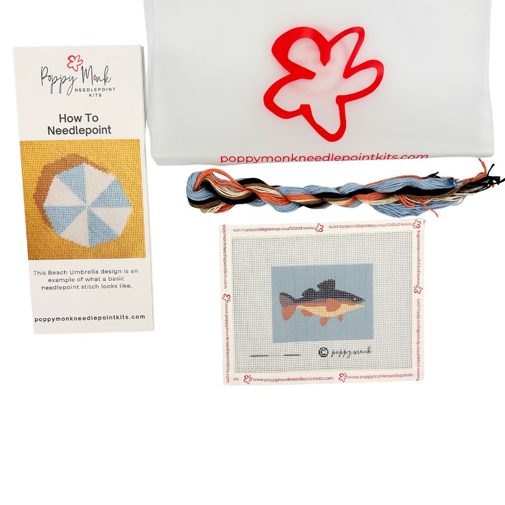 Luggage Tag Needlepoint Kit Gone Fishing