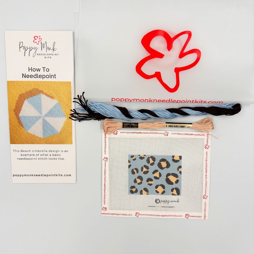 Luggage Tag Needlepoint Kit Wild Blue