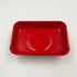 Red plastic tray on a white background