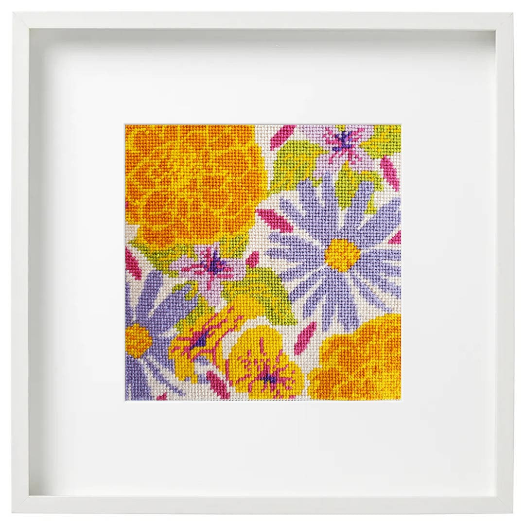 Marigolds and Asters Fall Florals needlepoint kit