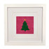 The Merry and right design stitched and it a white frame.
