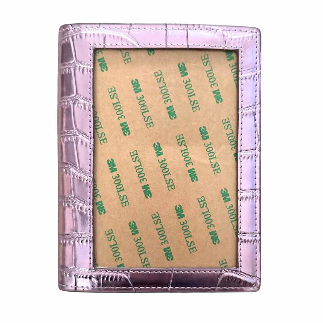 Metallic Mauve self-finishing needlepoint passport wallet