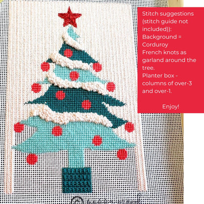 Modern Christmas tree needlepoint kit