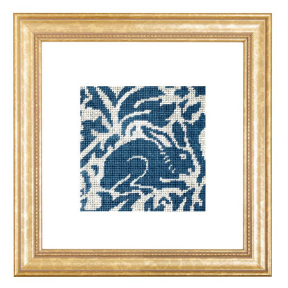 William MOrris Rabbit needlepoint in a frame