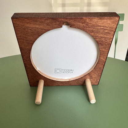 rear view of needlepoint frame