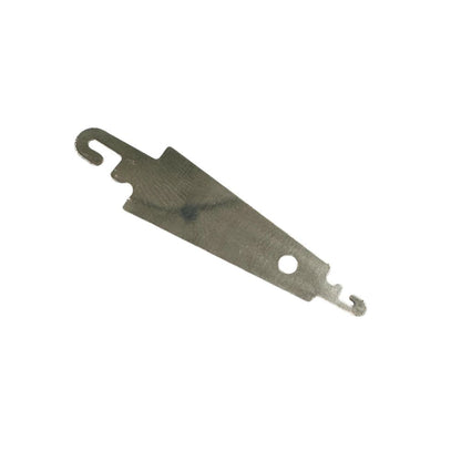 Metallic hook needle threader on a white background