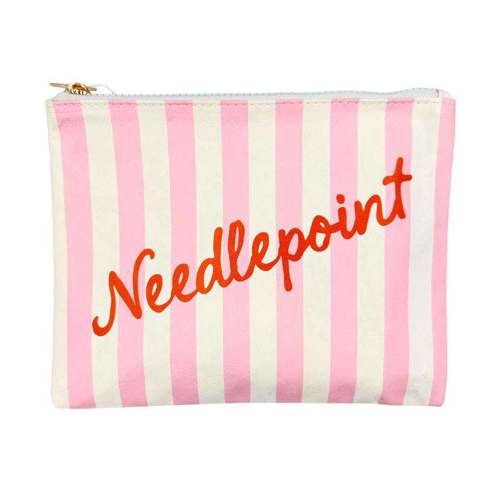 Needlepoint Accessories Gift Bag — Zippered Travel Pouch with Stitching Essentials