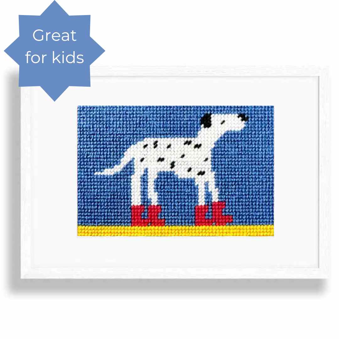 Dog needlepoint kit for kids and beginners