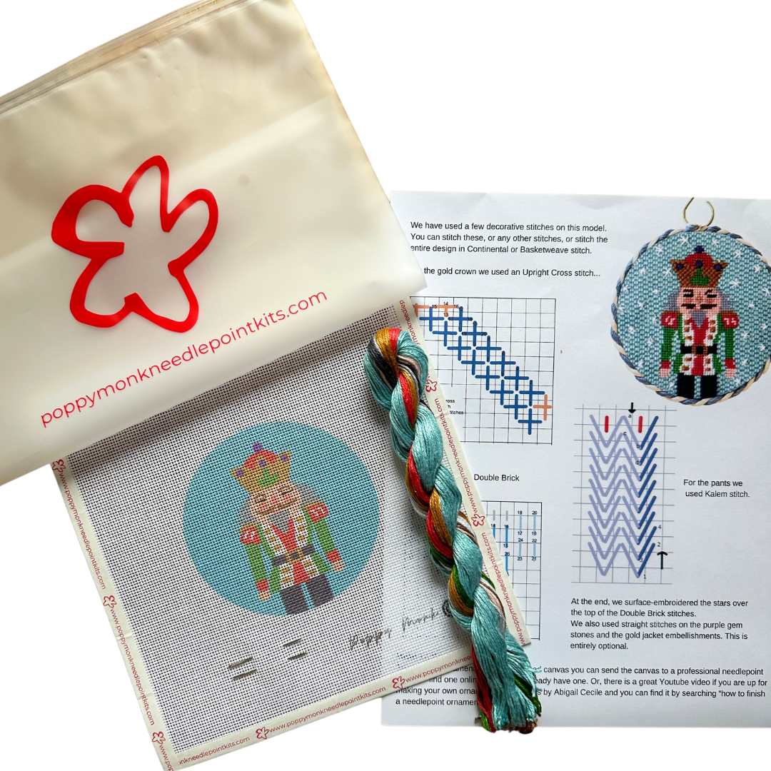 Nutcracker needlepoint ornament kit