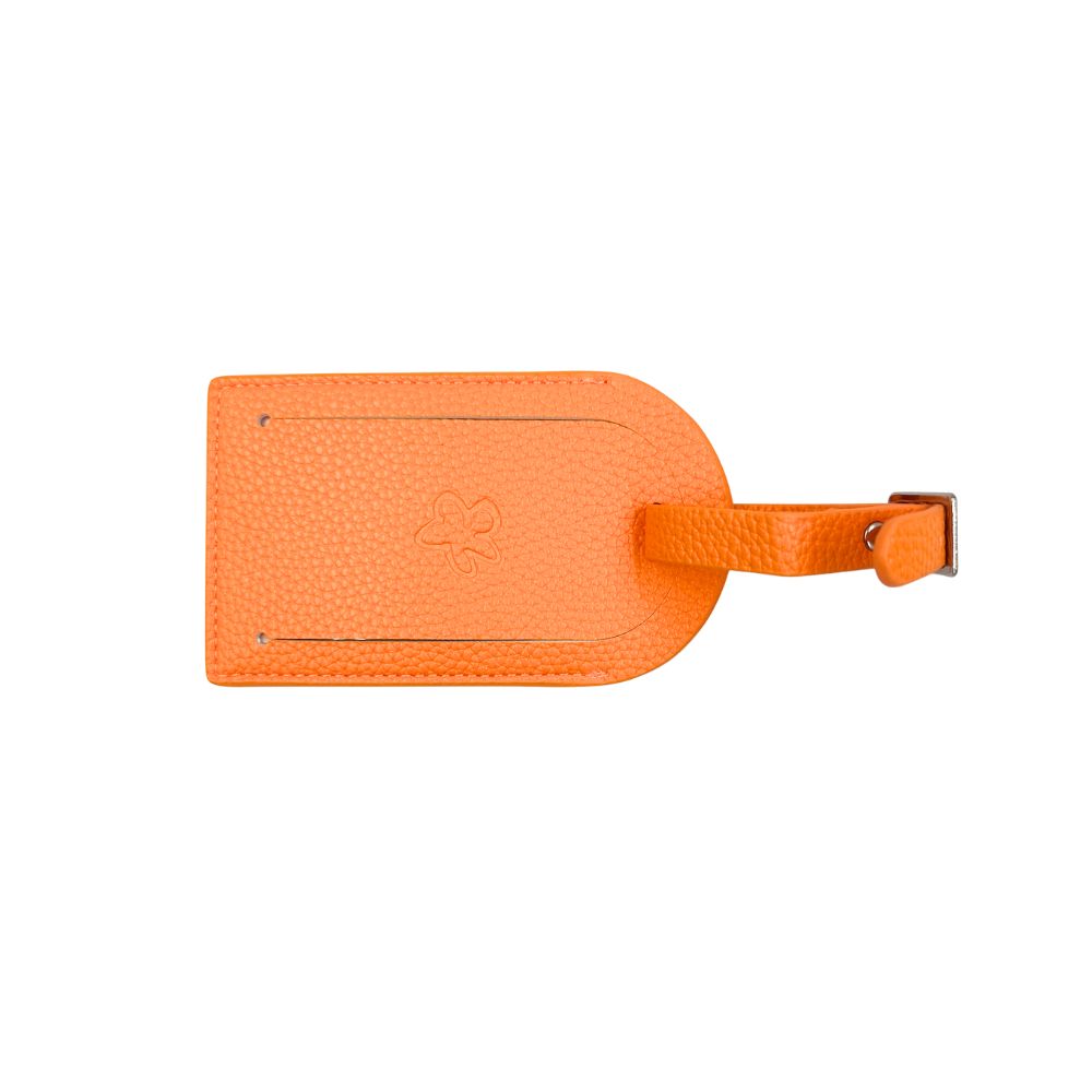 Needlepoint Luggage Tag | Neon Orange