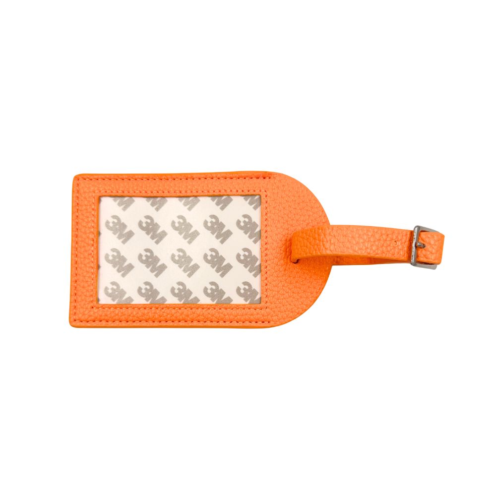 Needlepoint Luggage Tag | Neon Orange