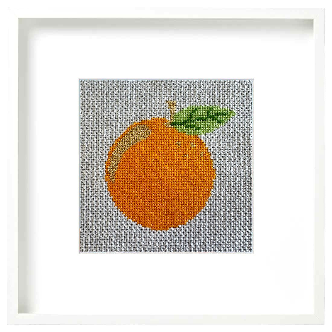 Orange needlepoint kit for adult beginners