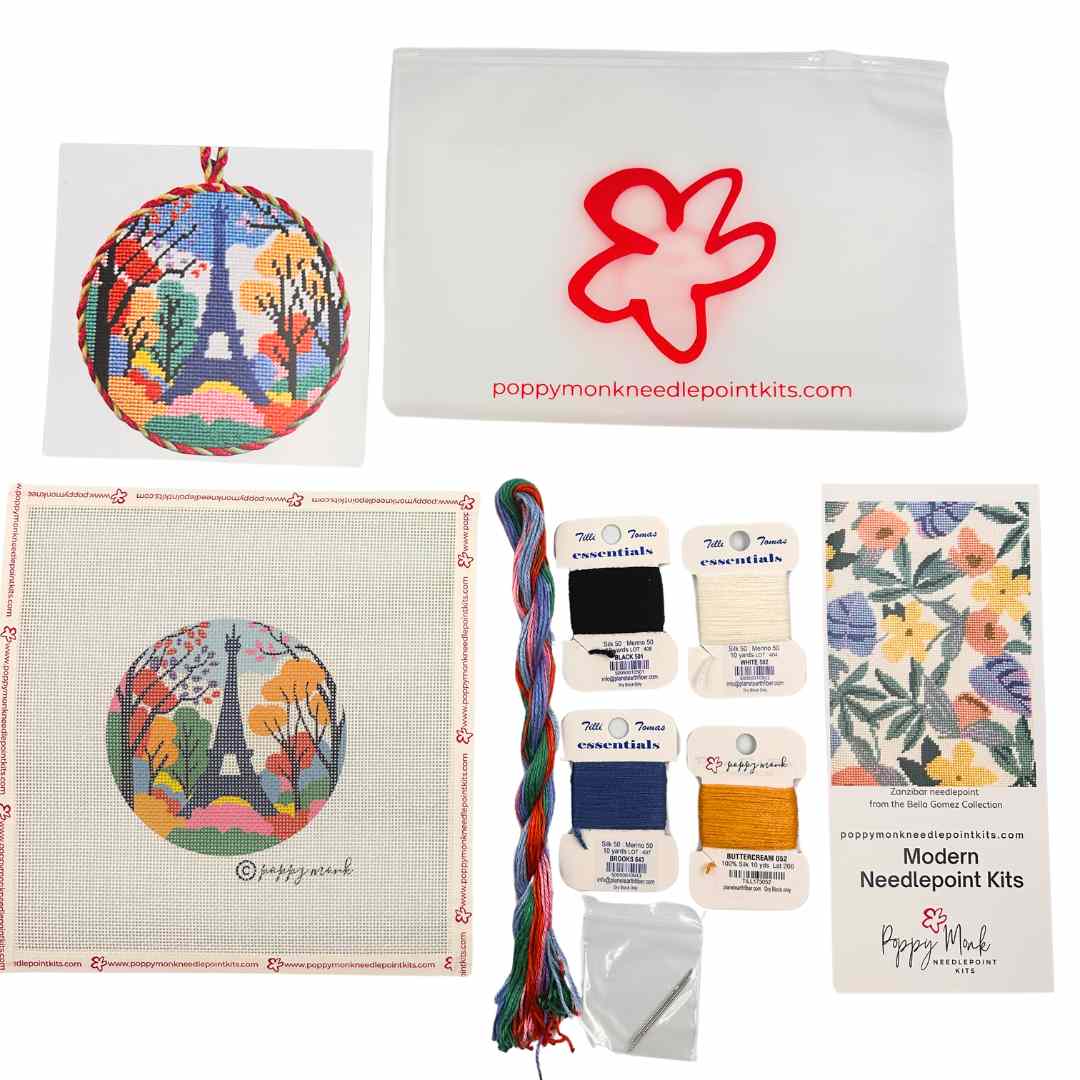 Paris in the Fall needlepoint ornament kit