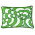 Needlepoint pillow kit with green and white pattern on a white background