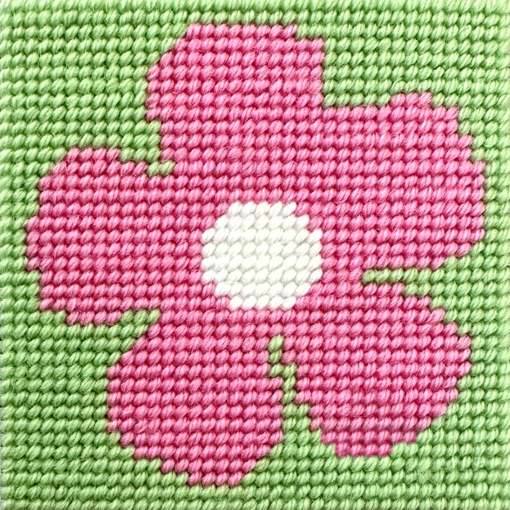 Pink Flower easy needlepoint starter kit