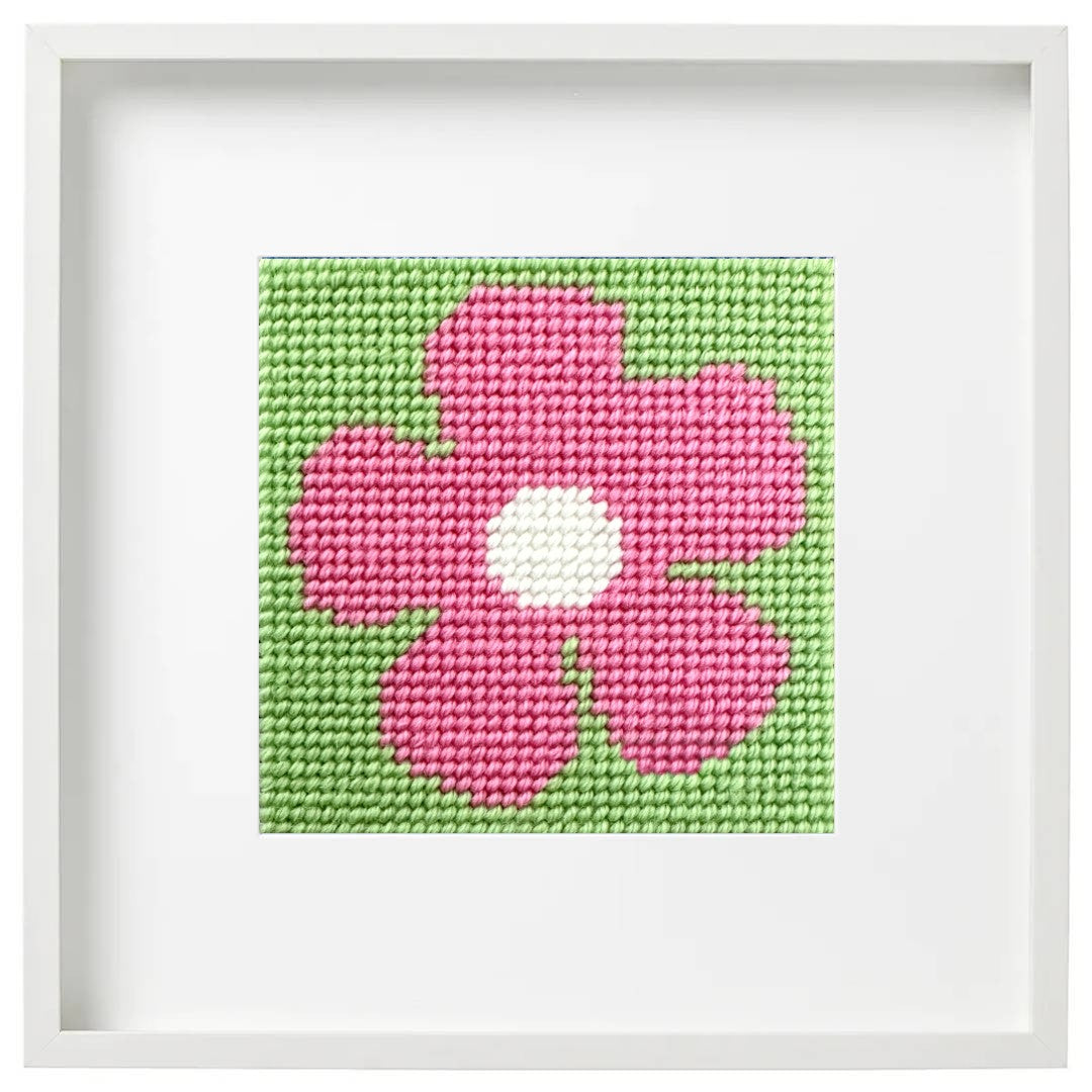 Pink Flower Needlepoint Starter Kit