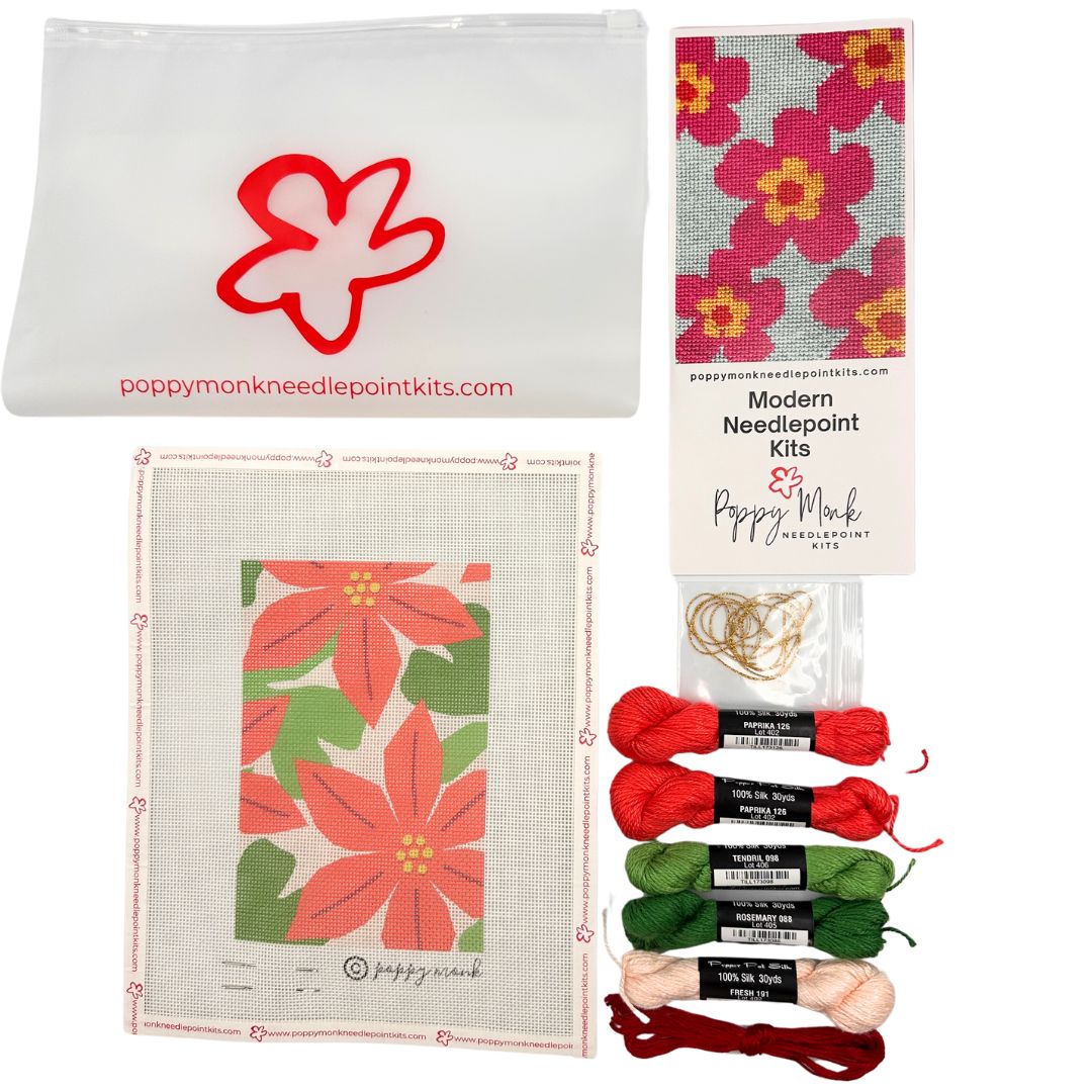 Poinsettia Christmas needlepoint kit