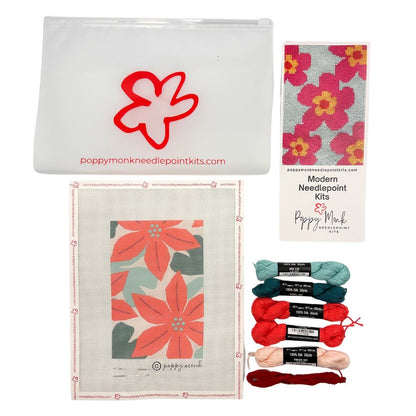 Poinsettia Christmas needlepoint kit