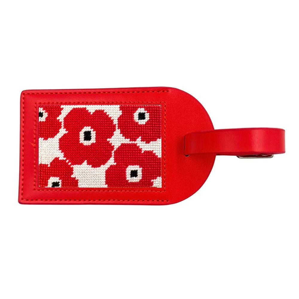 Needlepoint Luggage Tag Kit | Poppies | Red