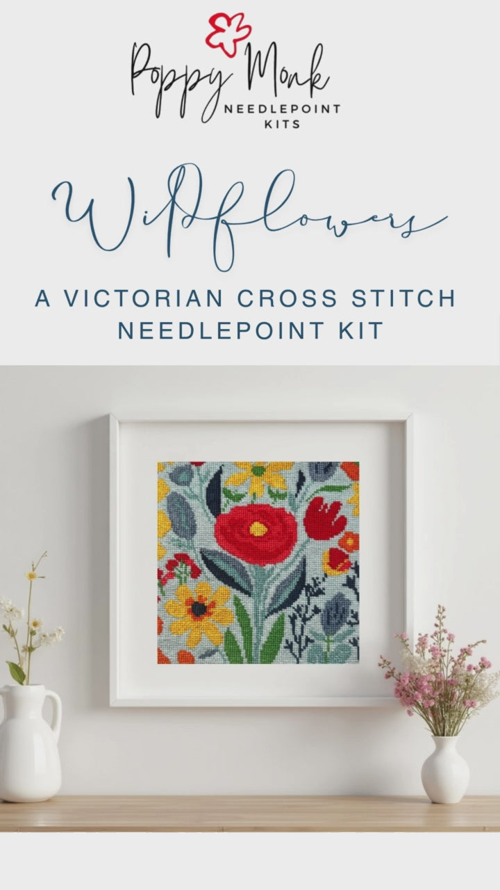 Wildflowers Victorian Cross Stitch needlepoint kit