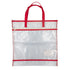 Plastic tote bag with red trim