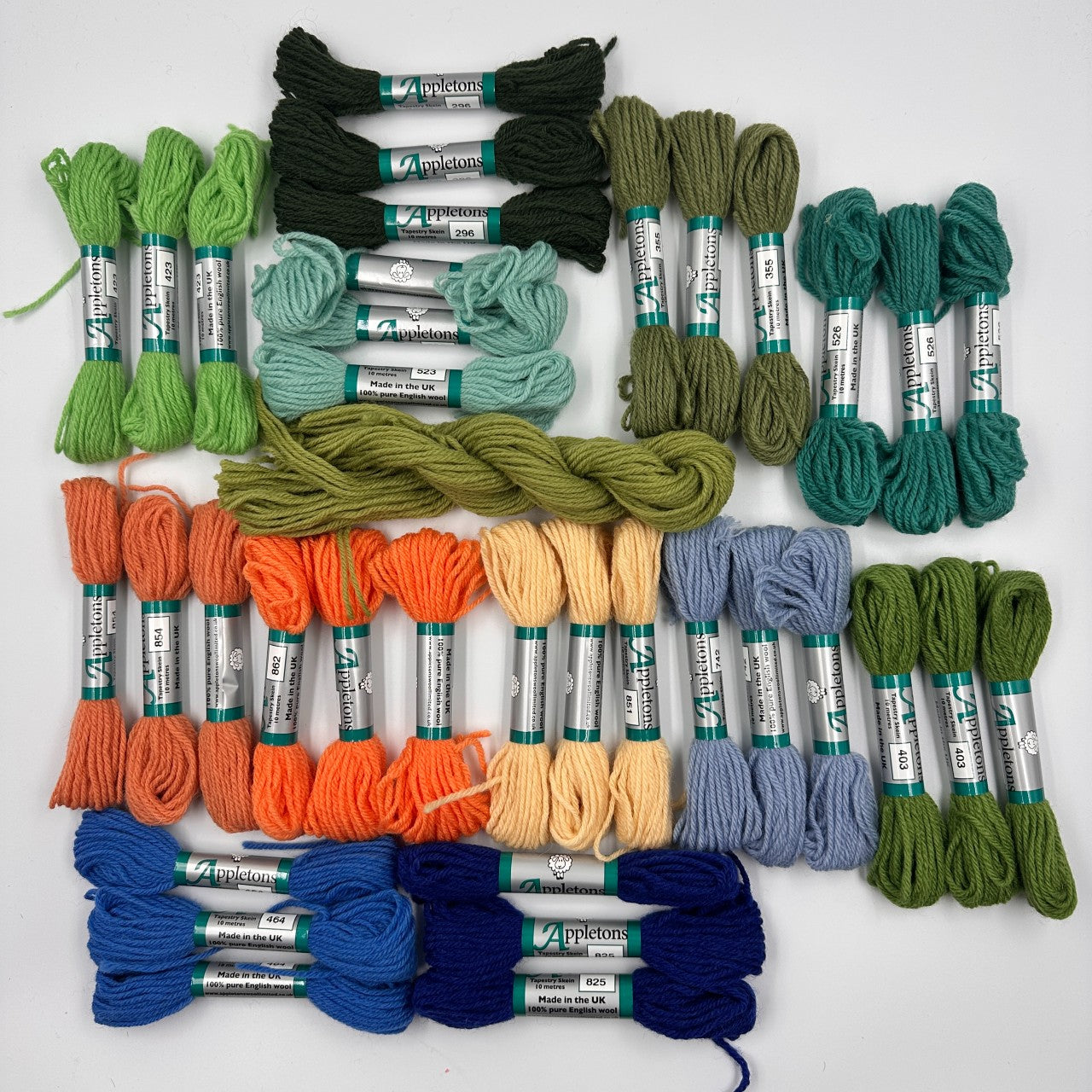 assorted colors of needlepoint tapestry wool