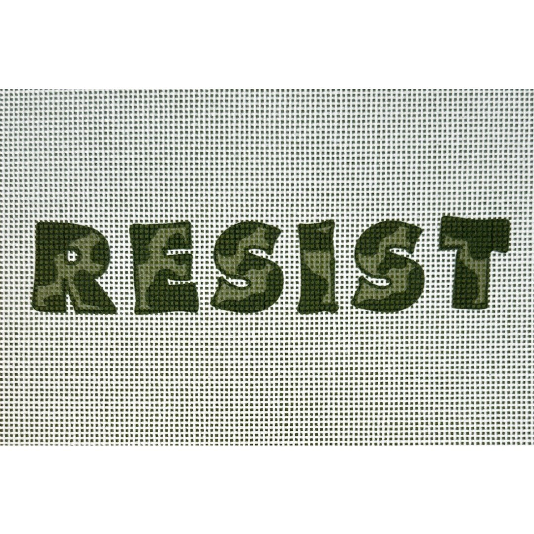 Resist subversive needlepoint kit camo edition.