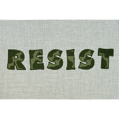 Resist subversive needlepoint kit camo edition.