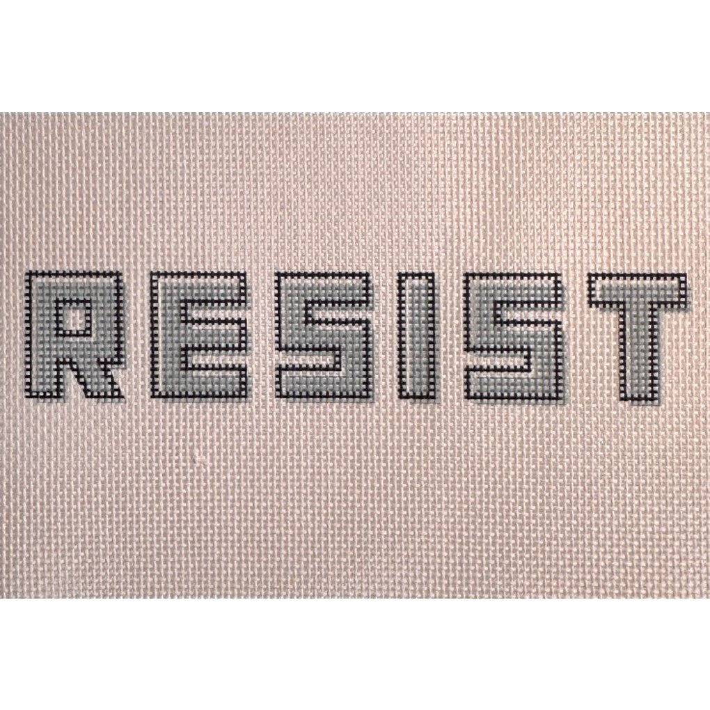 Resist subversive needlepoint kit in humor, signs, and sayings.