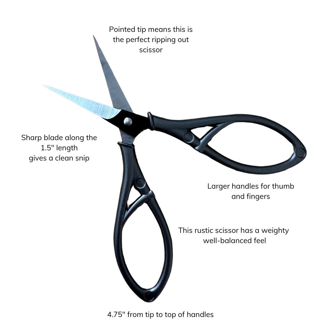 Deco needlepoint scissors in grey powder coated steel