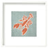 Lobster needlepoint design in a white frame
