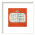 Needlepoint in a frame showing a tin of sardines