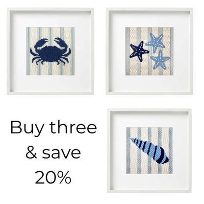 Seashore Bundle Blue &amp; White Needlepoint Kits