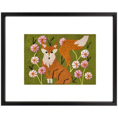Shy Fox in Wildflowers Needlepoint Kit