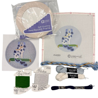 Staffordshire Dog Needlepoint Ornament + Frame Bundle
