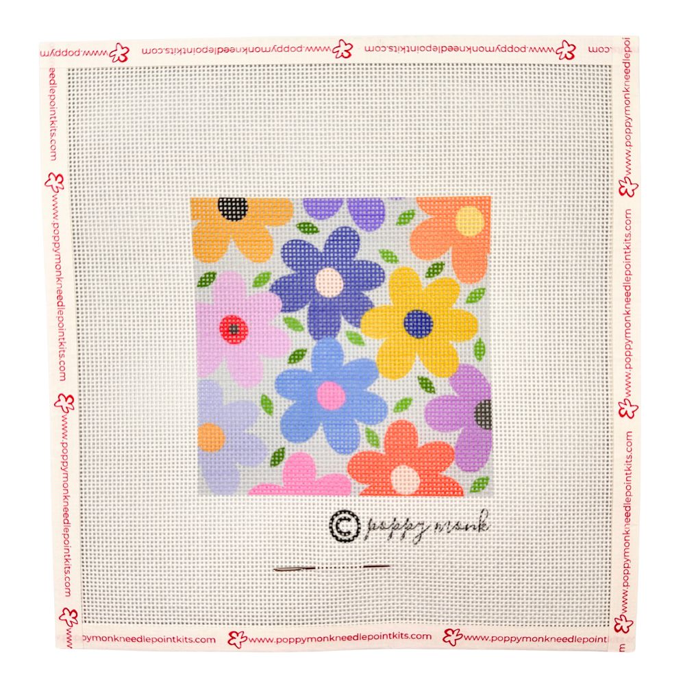 Stash Buster | Flower Power Needlepoint Canvas Only