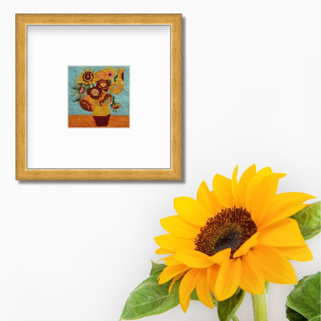 Sunflowers Van Gogh art needlepoint kit