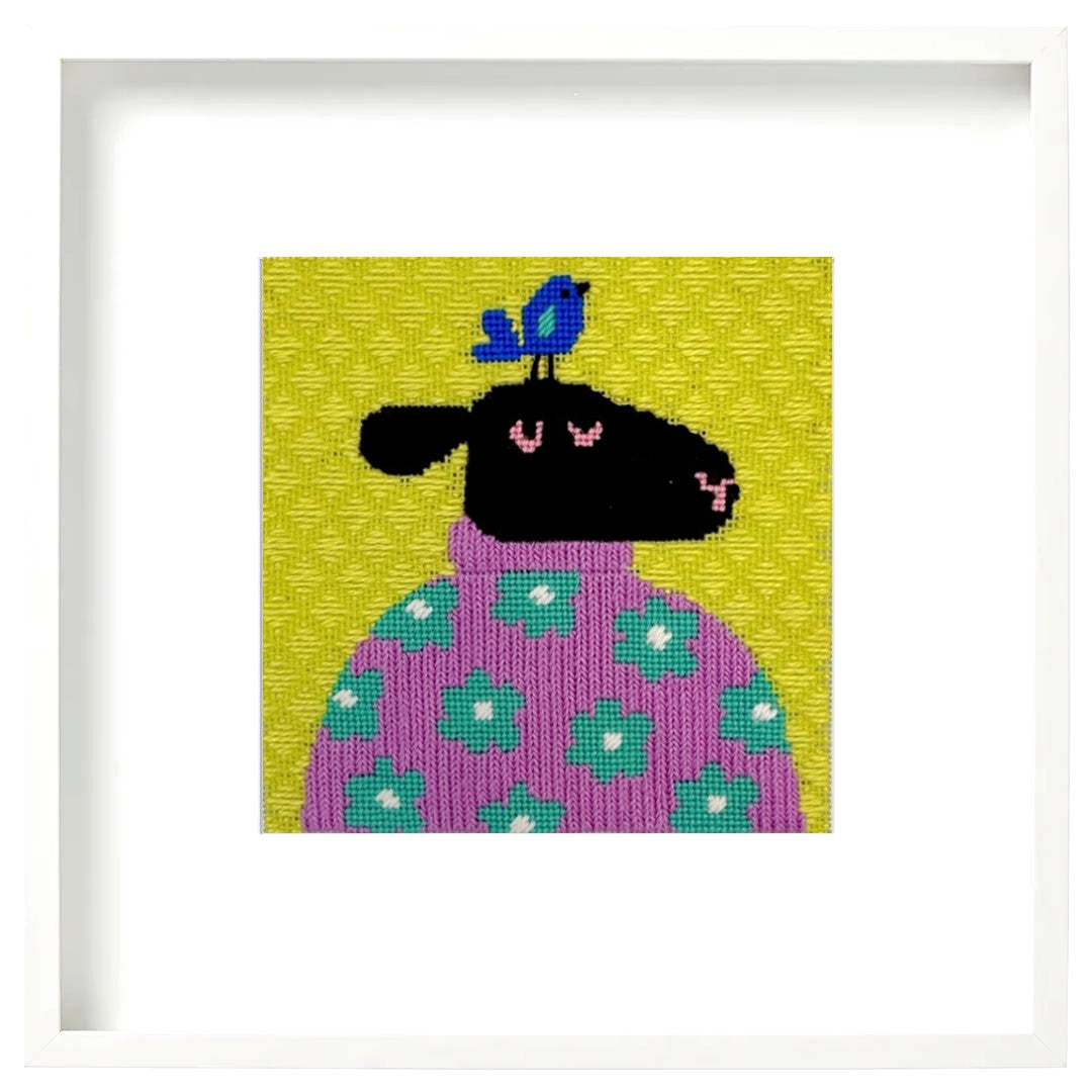 Sympatico in Mauve Sheep needlepoint kit design