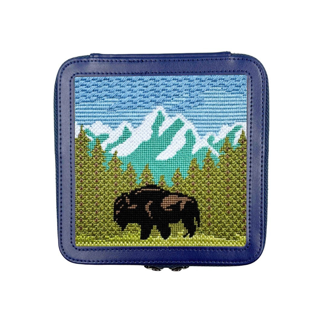 Grand Teton Needlepoint shown in a box