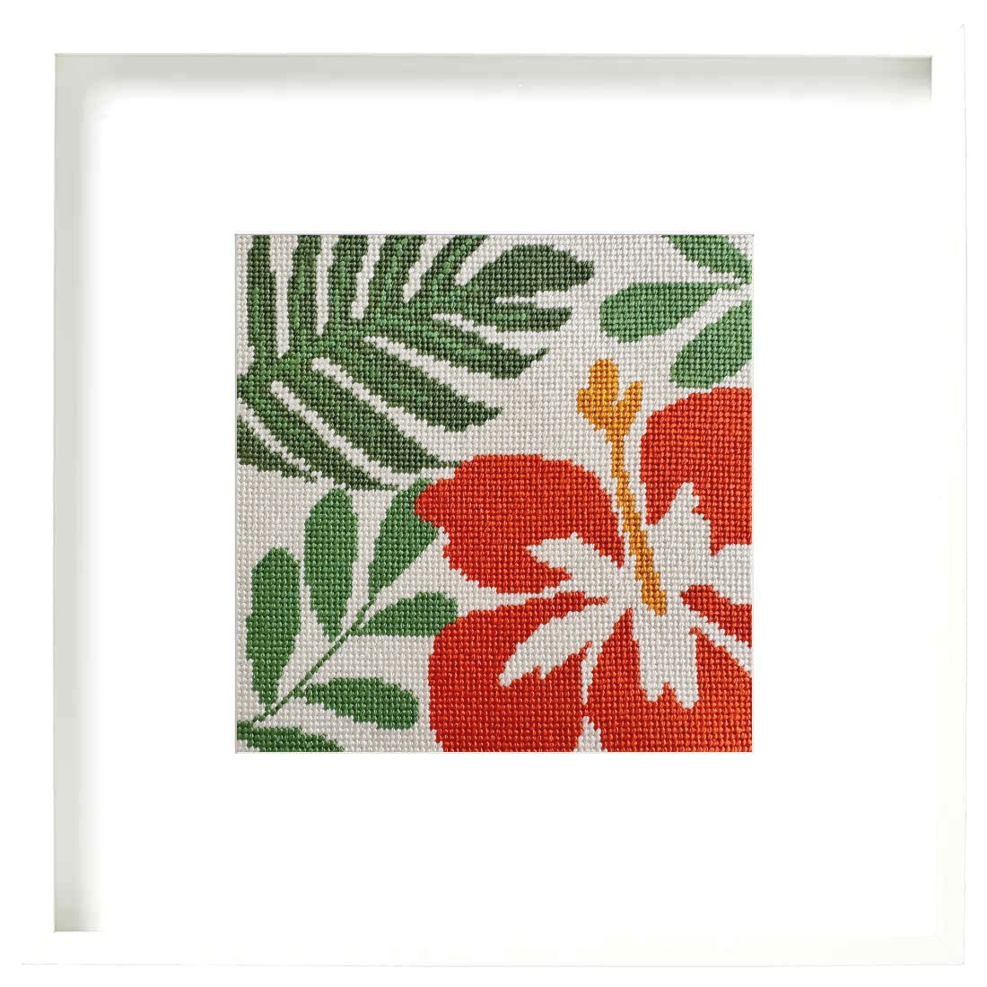 Tropical Flora beginner needlepoint kit for adults.